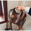 Premium Maillard Mother and Child Portable Bucket Bag Autumn and Winter New Splicing Fashionable Versatile Shoulder Messenger Bag