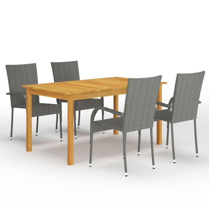 VidaXL Ensemble de Salle à Manger de Jardin 5 pcs Table et Chaises de Repas de Patio Mobilier à Dîner d'Extérieur Salon de 3067785