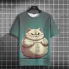 Summer Men's T-Shirt Funny Cat Print Oversized Short Sleeve Man T-Shirt Round Neck Casual Men Women Tee Neutral Clothing