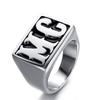 European and American Motorcycle Series Letter Mc Logo Men's Punk Style Ring
