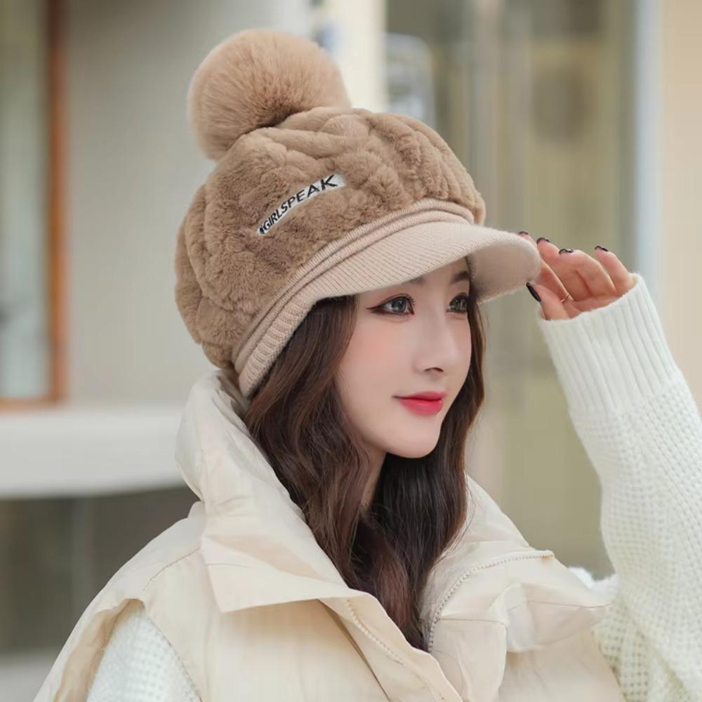 Fashion Keep Warm Knitted Hat Windproof Thickened Ear Protection Hat Winter Cap Women хаки