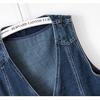 Women's European Retro V-Neck Dark Blue Denim Vest - Spring/Autumn 2025 Sleeveless Loose-Fit Outerwear