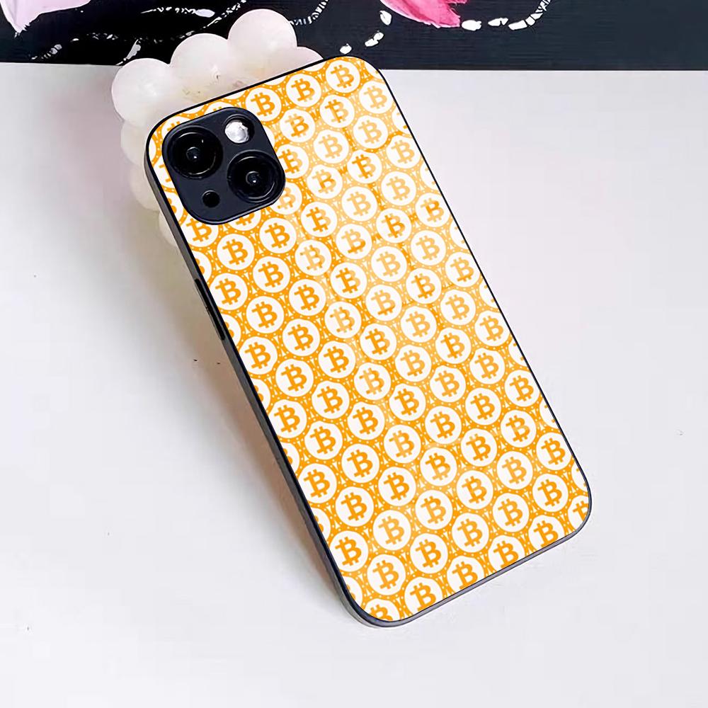 Bitcoin Cryptocurrency Btc Phone Case For IPhone 17 Pro Max 16 15 14 Pro Max 13 11 X Xs Xr 8 7Plus Glass Cover