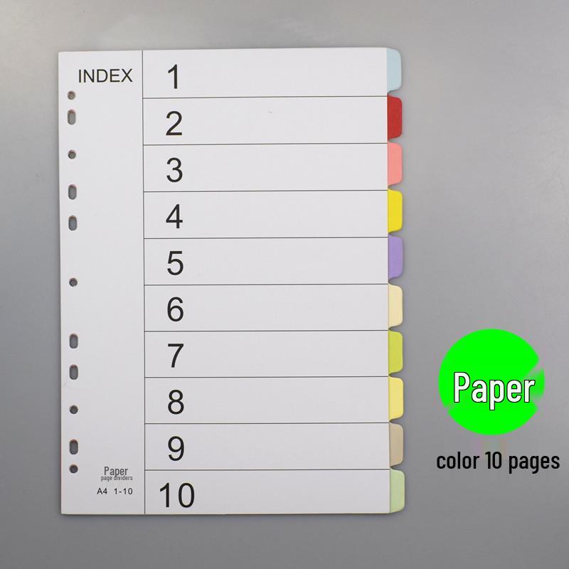 Set de separadores A4 de hojas sueltas: 12 Páginas de Índice Mensual, 50 Páginas Etiquetadas, 31 Páginas de Clasificación por Letra de Colores, Perforadas para 11 Agujeros.