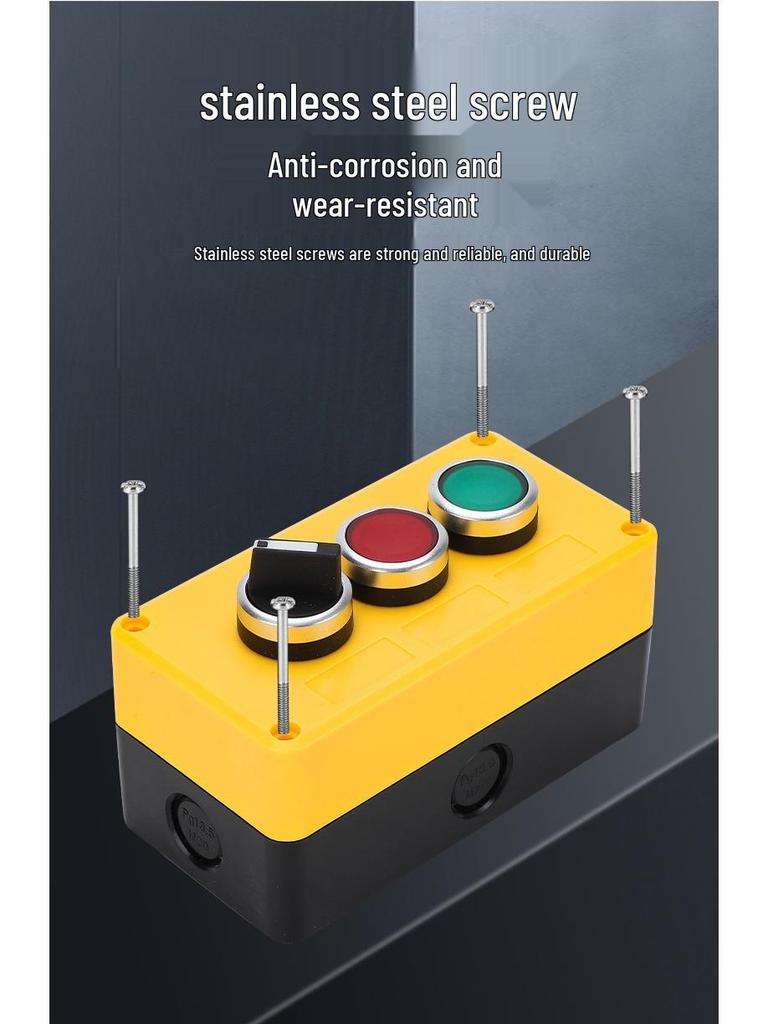 Waterproof Emergency Stop Control Box with Indicator Lights (2-3 Hole)