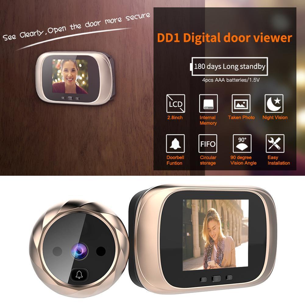 2.8 Inch Digital Doorbell Night Vision Door Peephole Camera Viewer Door Bell Peephole Viewer Video Night Vision