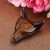 1pc Wolf Head Shaped Pendant Natural Tigers Eye Stone Charm Small Adornment 4cm