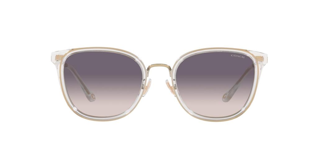 Coach Sonnenbrille Hellgold mit Kristallen und Rosa Dunkelgrau Verlauf Größe 54 HC7135, Gläser,