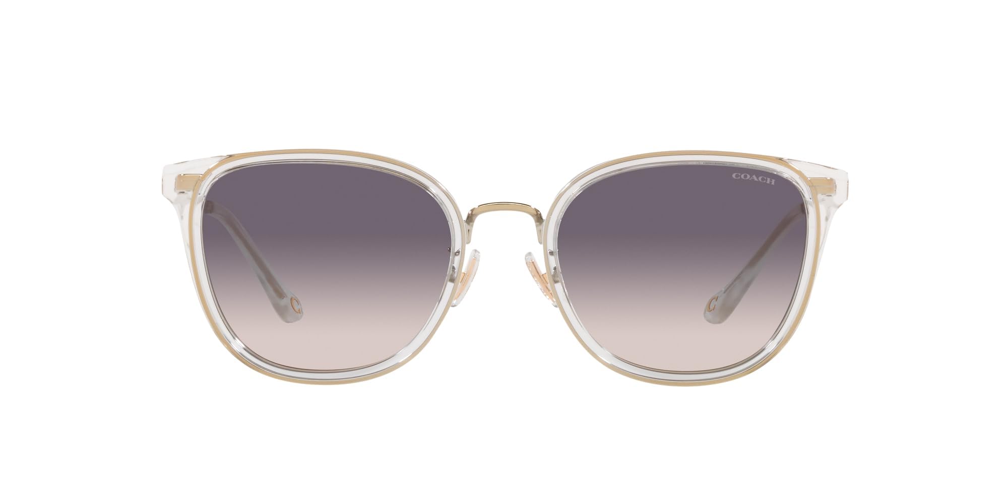 

Coach Sunglasses Light Gold with Crystals and Pink Dark Gray Gradient Size 54 HC7135, Lenses,