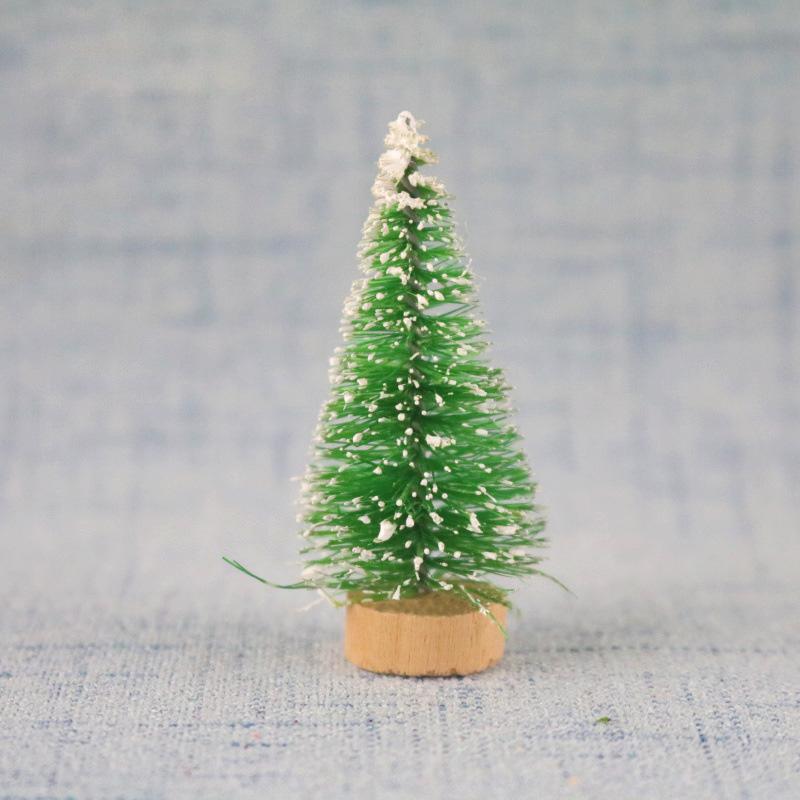 12 Pieces of Snow Frost Pine Desktop Mini Christmas Tree Sisal Decoration Beautiful Gift