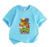 Kids Boys Girls 100% Cotton Crew Neck Short Sleeve T-Shirt, Funny Plants Zombies Cartoon Print Casual Soft Tee for Children Daily Outdoor Wear