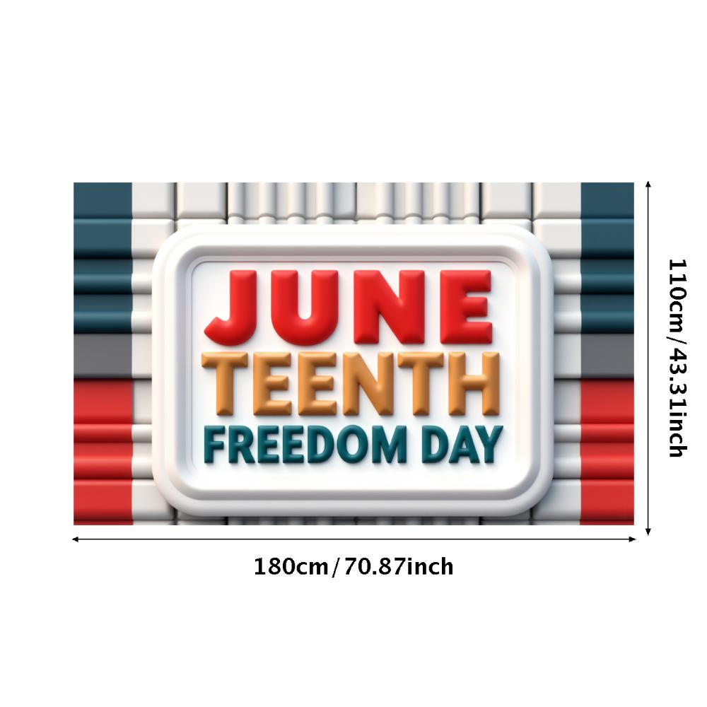 3D Letters Commemorative Banner June 19 Banner Juneteenth Banner for Independence Day Holiday Decoration Community Gathering