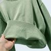 Round Neck Loose Sweater Long Shirt Knitting Bottoming Shirt Short Autumn and Winter Top Pullover Shirt Women's Clothing