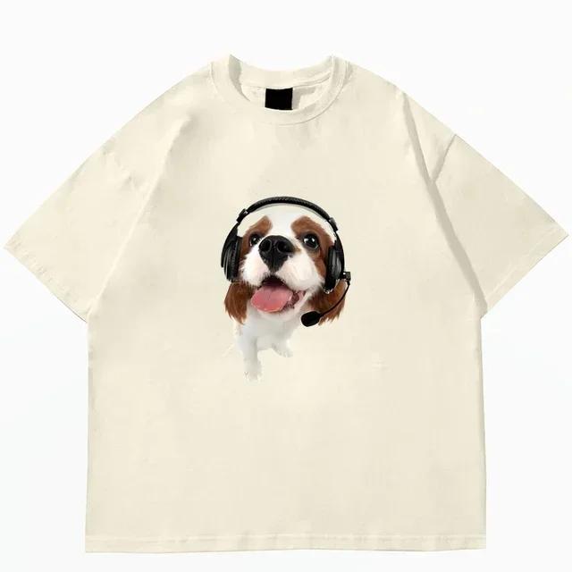 T-Shirt Women'S Fashion Summer Men'S Women'S Unisex Hip Hop Cute Cat Harajuku Y2K Printing Leisure Outdoor Fitness Cotton