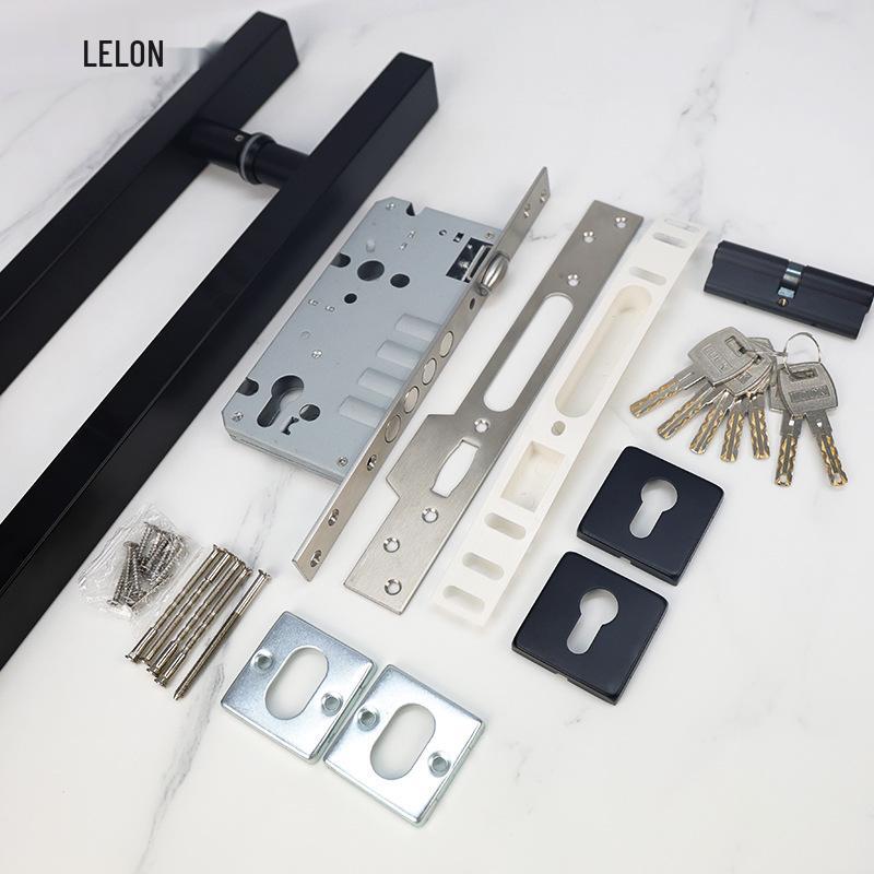 Black Offset Axis Anti-theft Door Lock with 304 Stainless Steel Handle for Wooden Entrance Doors