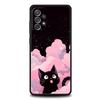 Custodia per Telefono per Samsung Galaxy A15 A13 A51 A71 A41 A31 A21S A03S A05 A35 A55 A23 A25 A33 A53 A73 5G Cover Gatto Nero Cartone Animato Carino