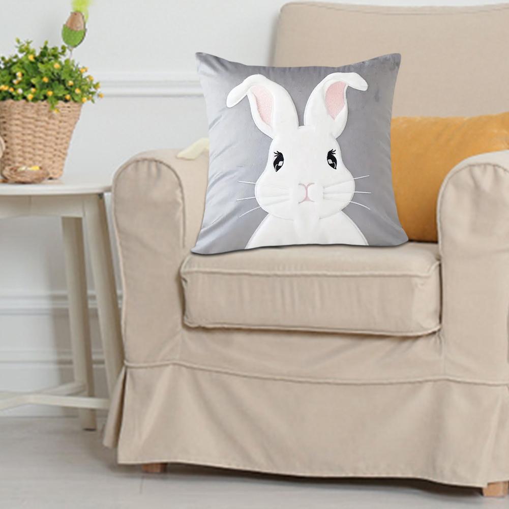 2/1pcs Easter Funny Bunny Throw Pillow Covers Decoration Sofa Rabbit Soft Pillowcase Case Couch Cushion Cover Home Decor 45x45cm
