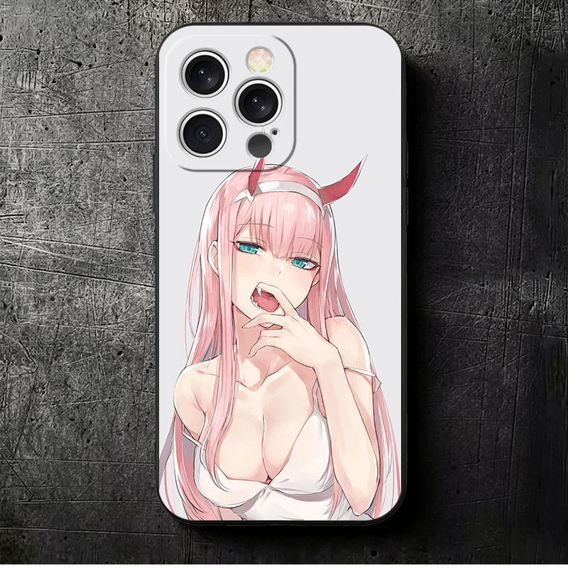 

Чехол для телефона Zero Two 02 Кавайный Милый Мягкий для iPhone 16 16E 17 Air 15 Pro Max 14 Plus 13 Mini 11 12 7 Черный Чехол Задняя Панель iPhone 16 Pro Max