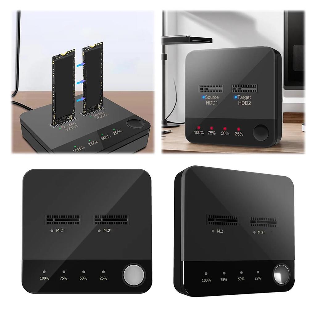 M.2 Serial ATA Duplicator Wide Compatibility 20Gbps Speed Support 16TB SSD Clone Dock Station USB C Powered for Game Upgrading