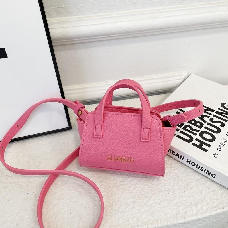 Fashionable Korean Style Mini Shoulder Bag For Kids In Trendy Solid Colors