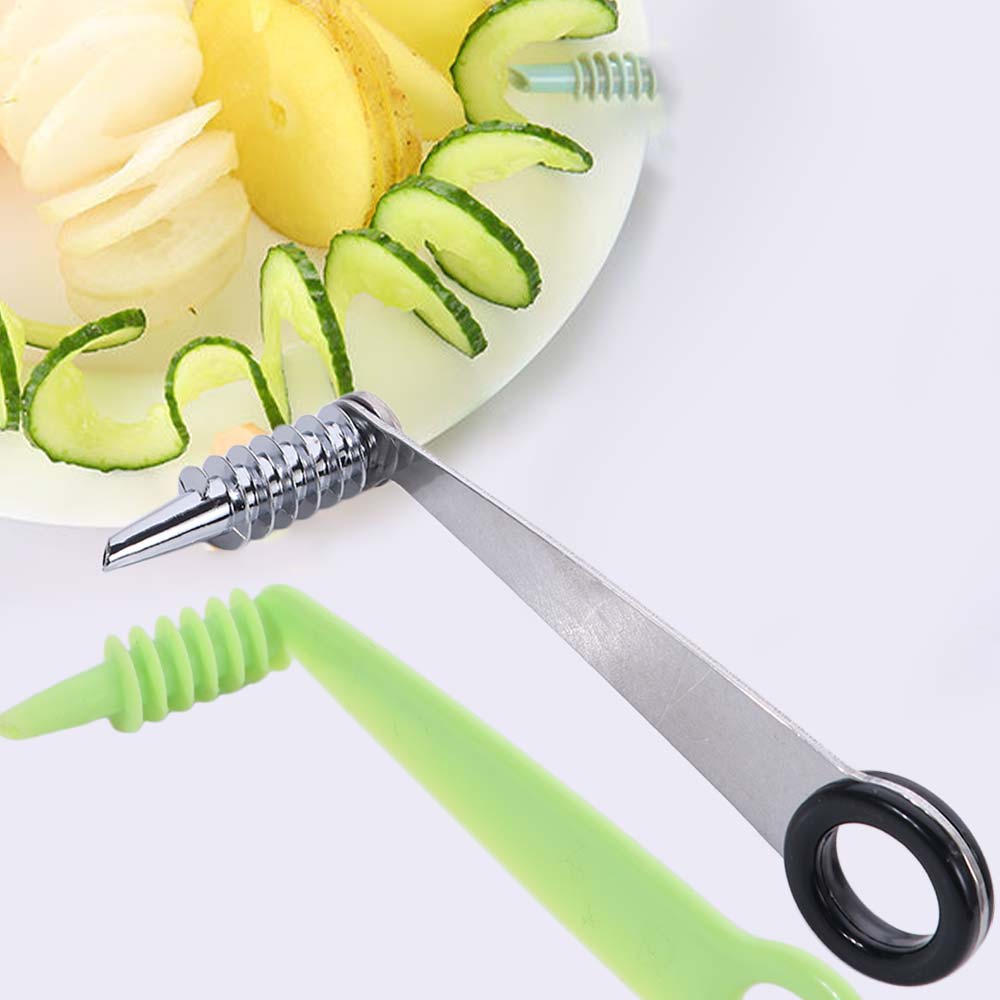 Stainless Steel Cucumber Spiral Slicer Portable Carrot Slicer Cutter  Vegetable Preparation