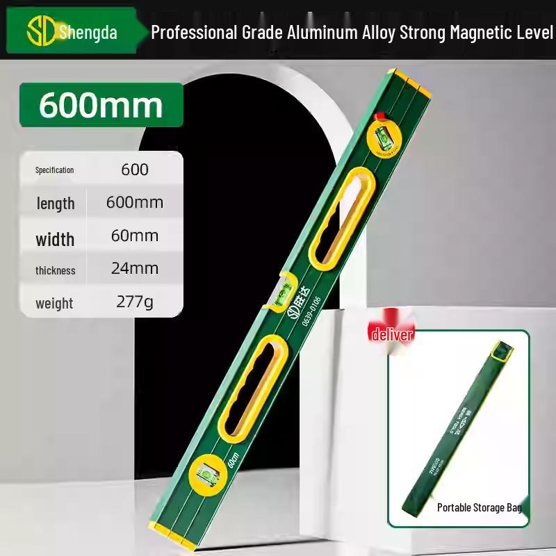 High Precision Magnetic Mini Spirit Level Ruler - Aluminum Alloy, Drop-Proof Tool