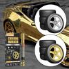 3 Stück Auto Rad Chromfarbe DIY Reparaturmarker Auto Permanent Wasserdicht Reparatur Kratzerentferner Lackstift Kreativer Reifenmarker