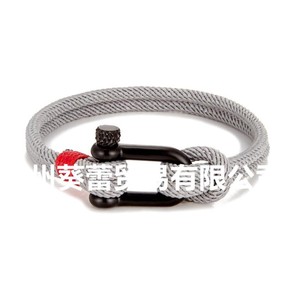 Stainless Steel U-shaped Sports Buckle Contrasting Color Milan Rope Outdoor Survival Horseshoe Buckle Bracelet