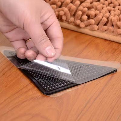 4/8Pcs Carpets Corner Grippers Non-Slip Patch Tapes Simple Installation Triangle Washable Reusable Rug Grippers