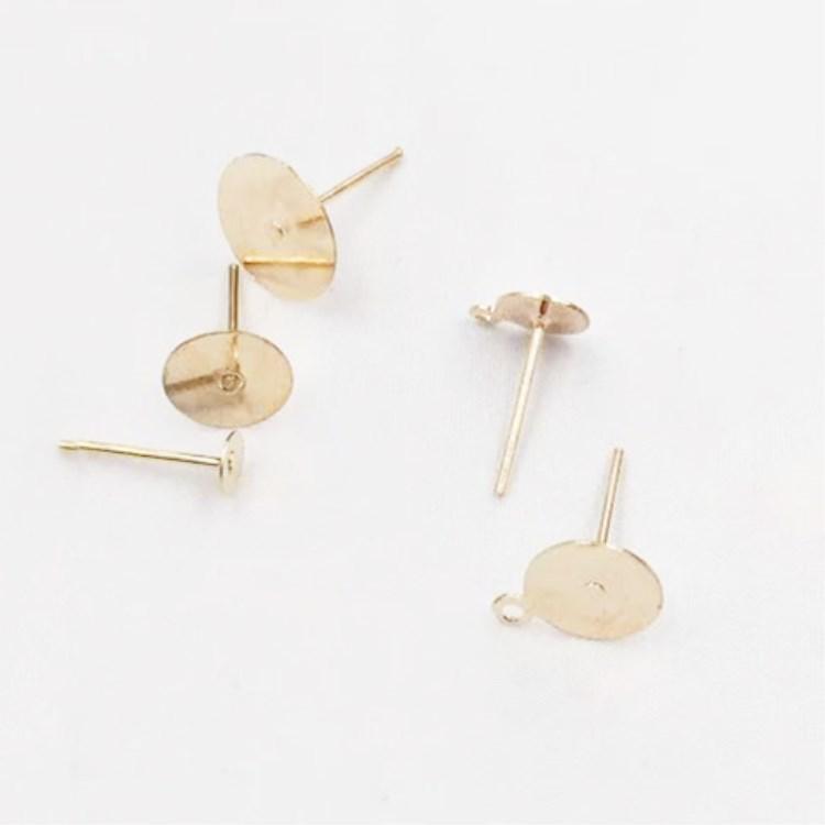 DIY Round Base Flat Piece Earring Posts - Dangle Accessories In Stock