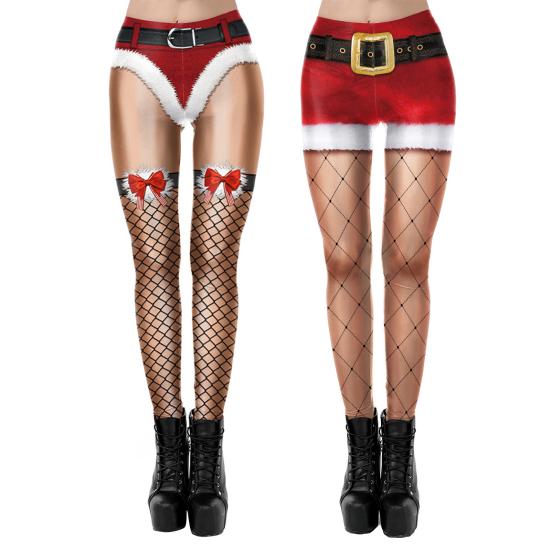 Women's Christmas Leggings High Waist Funny Printed Yoga Pants Soft Stretchy Merry Xmas Holiday Tights Costume