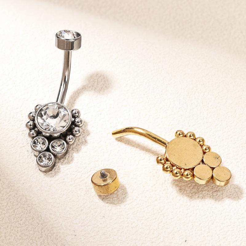 European & American Fashion Zircon-Inlaid Navel Ring