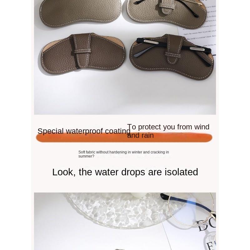 Sac à lunettes en cuir souple portable ins étui à lunettes lunettes de soleil de compression pour hommes et femmes sac de rangement pour lunettes de myopie housse de protection