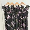 Abito Sexy Floreale Francese con Spalline Sottili Senza Maniche Elegante Stretta in Vita Estate 2026 Abito Bodycon Moda Vintage Abiti Neri