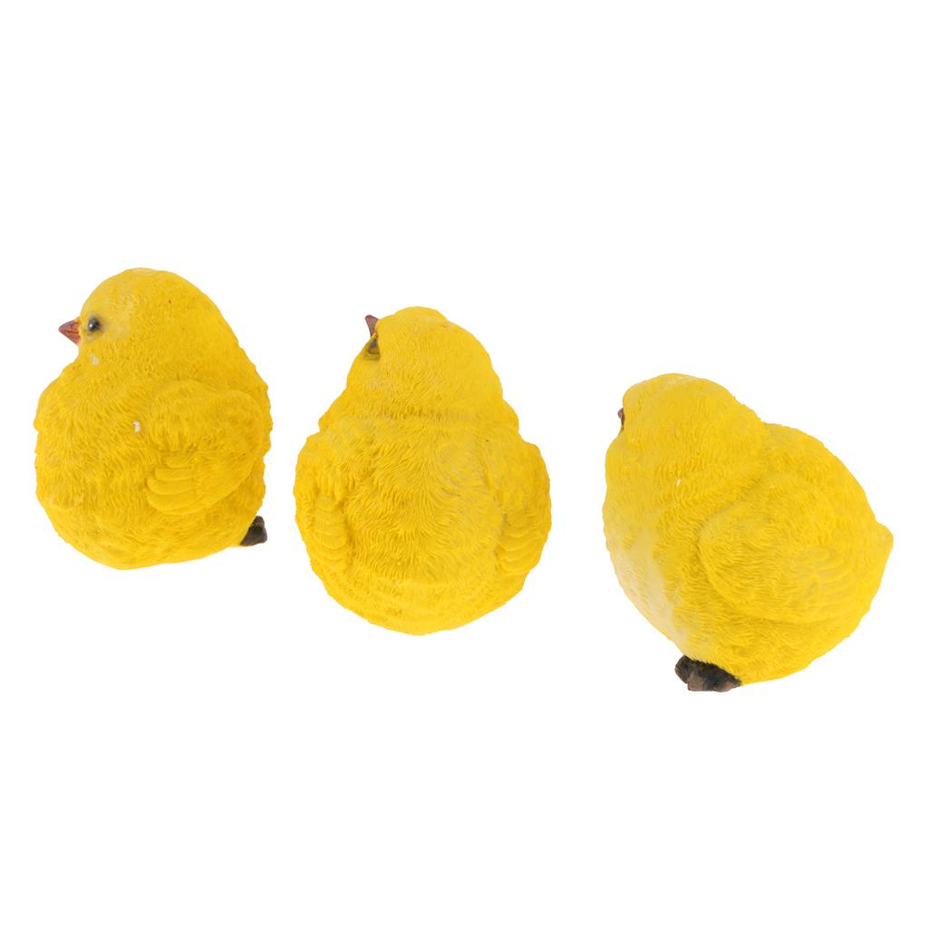 Vivid Artificial Chick Resin Animal Statue Decorative Bird Ornament for Garden Yard Backdrop and Home Decoration