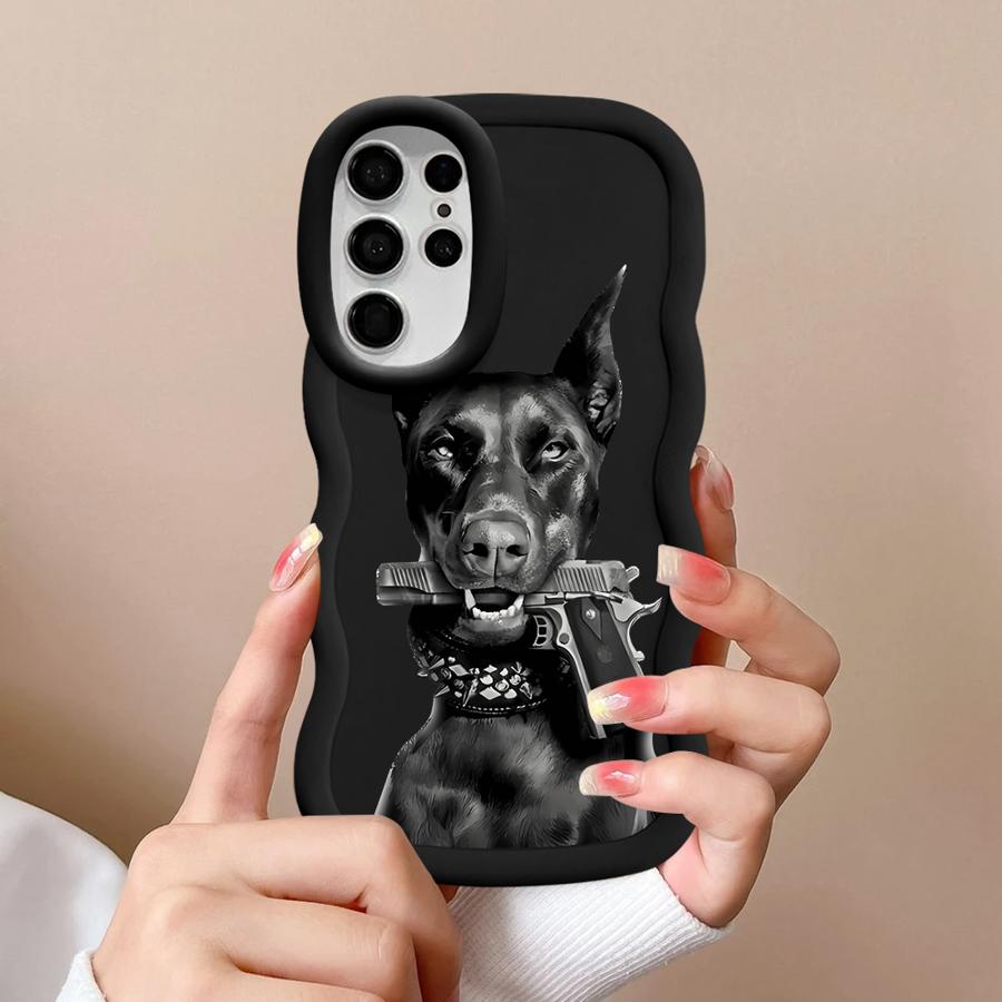 Case for Samsung Galaxy S25 A26 S20 FE S21 S23 Plus S24 A25 S22 Ultra Soft Phone Cover A36 A34 A54 A55 A24 A35 Trendy Doberman