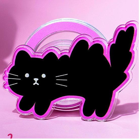 

Чехол для телефона с магнитной подставкой и милым черным котом, совместимый с iPhone15 14 13 12/11promax/xsmax/xr 7/8plus Magnetic Stand