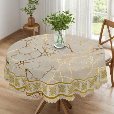 1 Stück Elegante Marmormuster Runde Tischdecke, 5 Größen verfügbar, Warmes Marmormuster Design Mustergedruckte Quadratische Tischdecke, Kantenprägung Pr