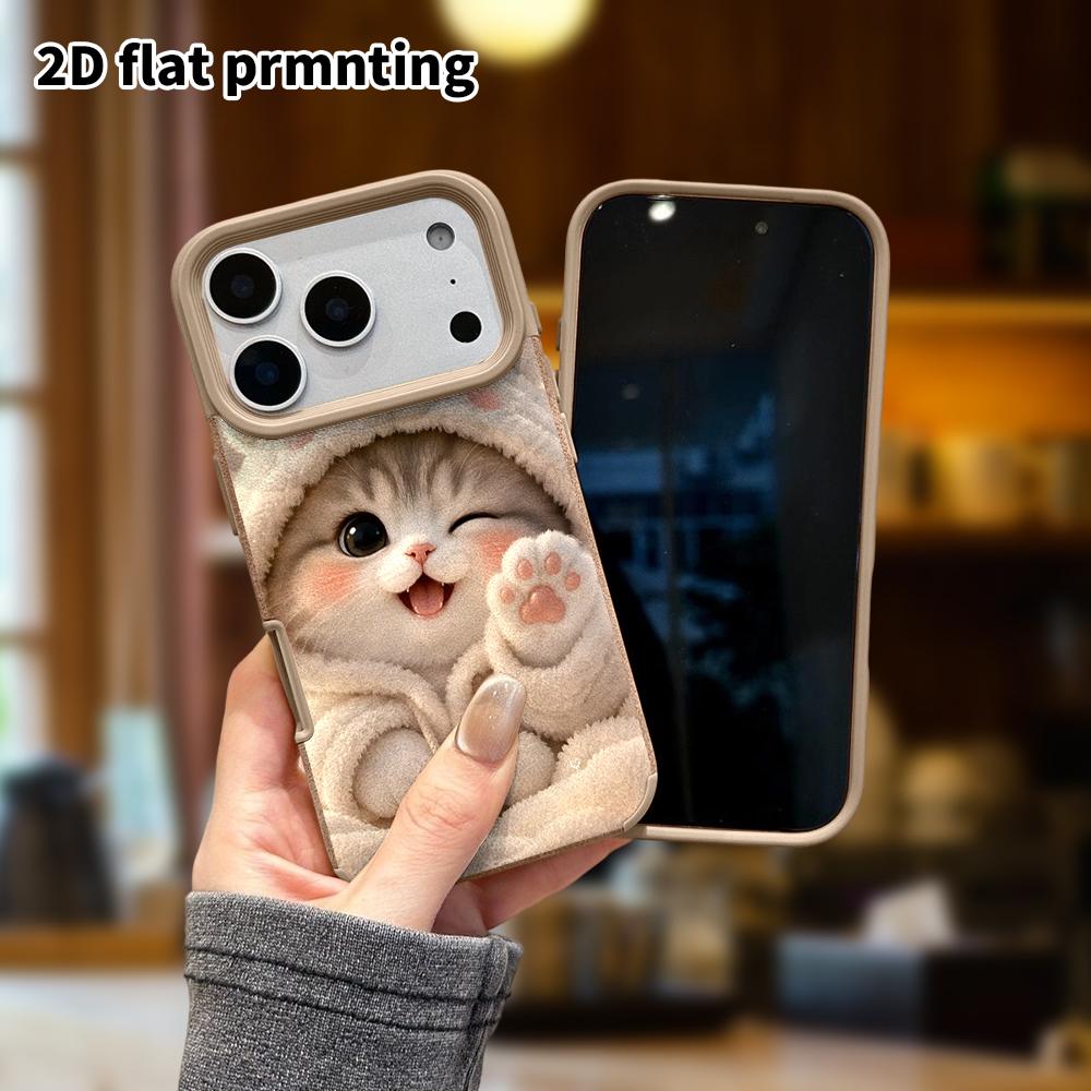 Phone Case: Lambskin 2D Flat Samsung Galaxy A34 A35 M05 M06 S20 S22 S21 FE Plus 5G Protective Case, Wink Kitty, Christmas and Halloween Gifts