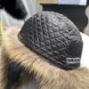 New Winter Men's 100% Real Silver Fox Fur Bomber Hat Raccoon Fur Ushanka Cap Trapper Russian Man Ski Hats Caps Real Leather