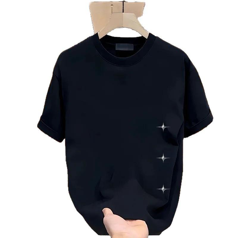 100% Cotton Short-Sleeved T-Shirt Men'S American Retro Heavy Hong Kong Style Handsome Loose Trendy Top