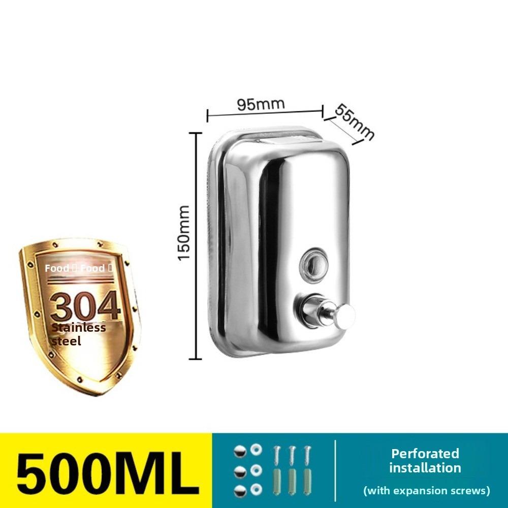 Stainless Steel Manual Soap Dispenser Refillable Hand Sanitizer Dispenser  Washroom