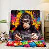 Monkey Gamer Adventure Blanket Flannel Blanket for bed, sofa, Camping, Hiking, Picnic Essentials, gift for family Fan gifts