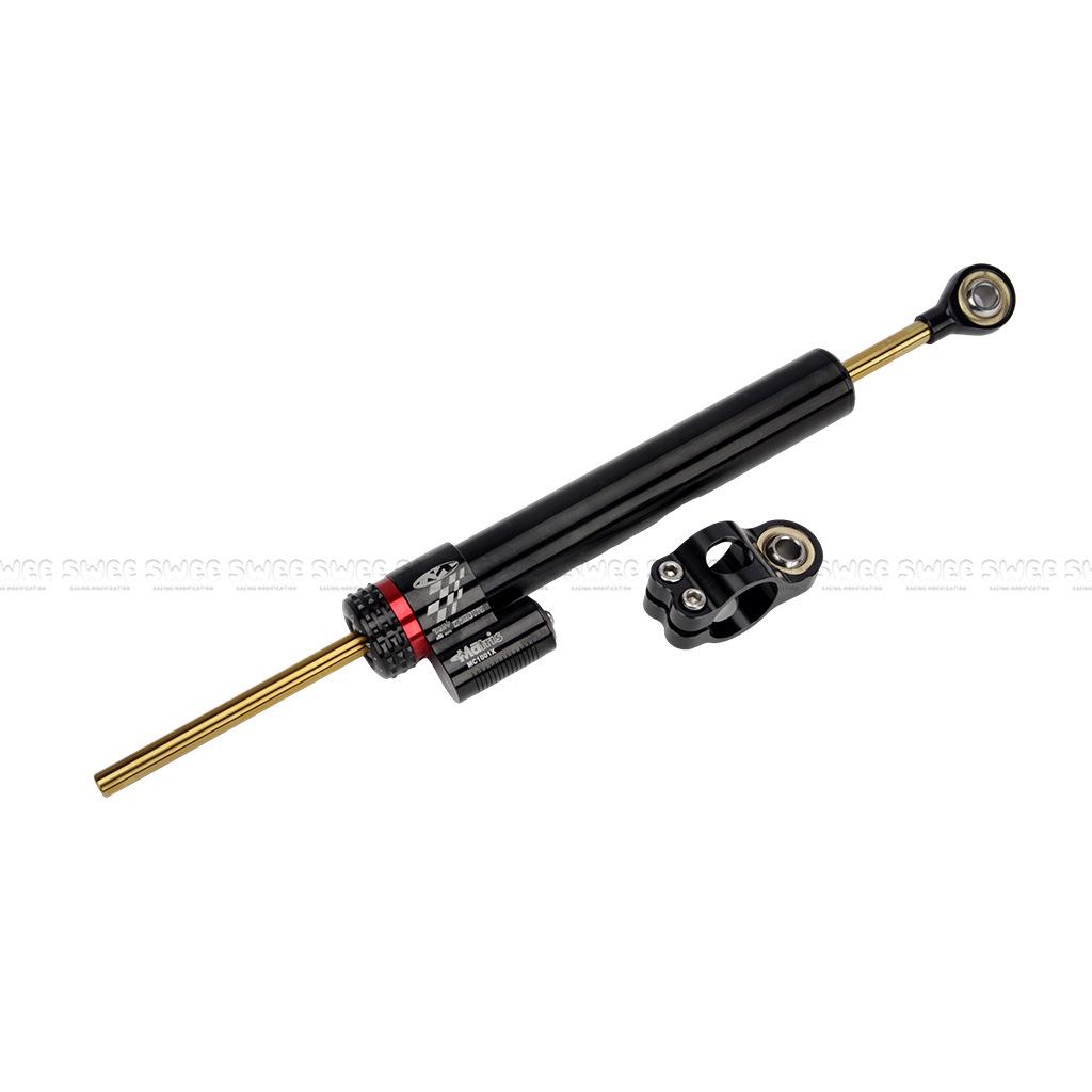 Universal Titanium Adjustable Steering Damper Stabilizer - Anodized Black