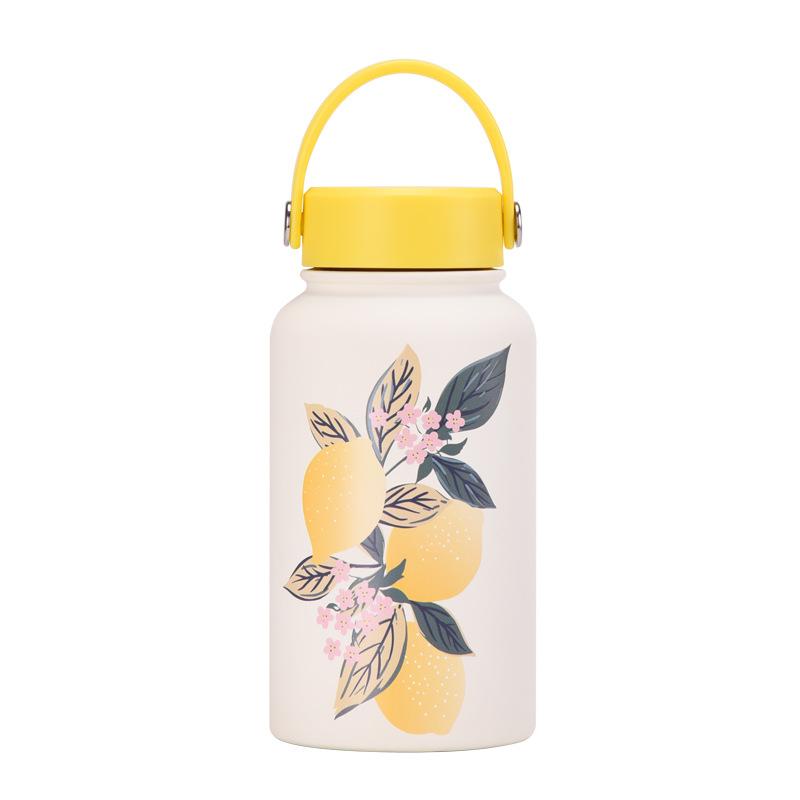 650Ml Thermos Cup Wide Mouth Portable Vacuum Children'S Student Sports Kettle Outdoor Printing Water Cup
