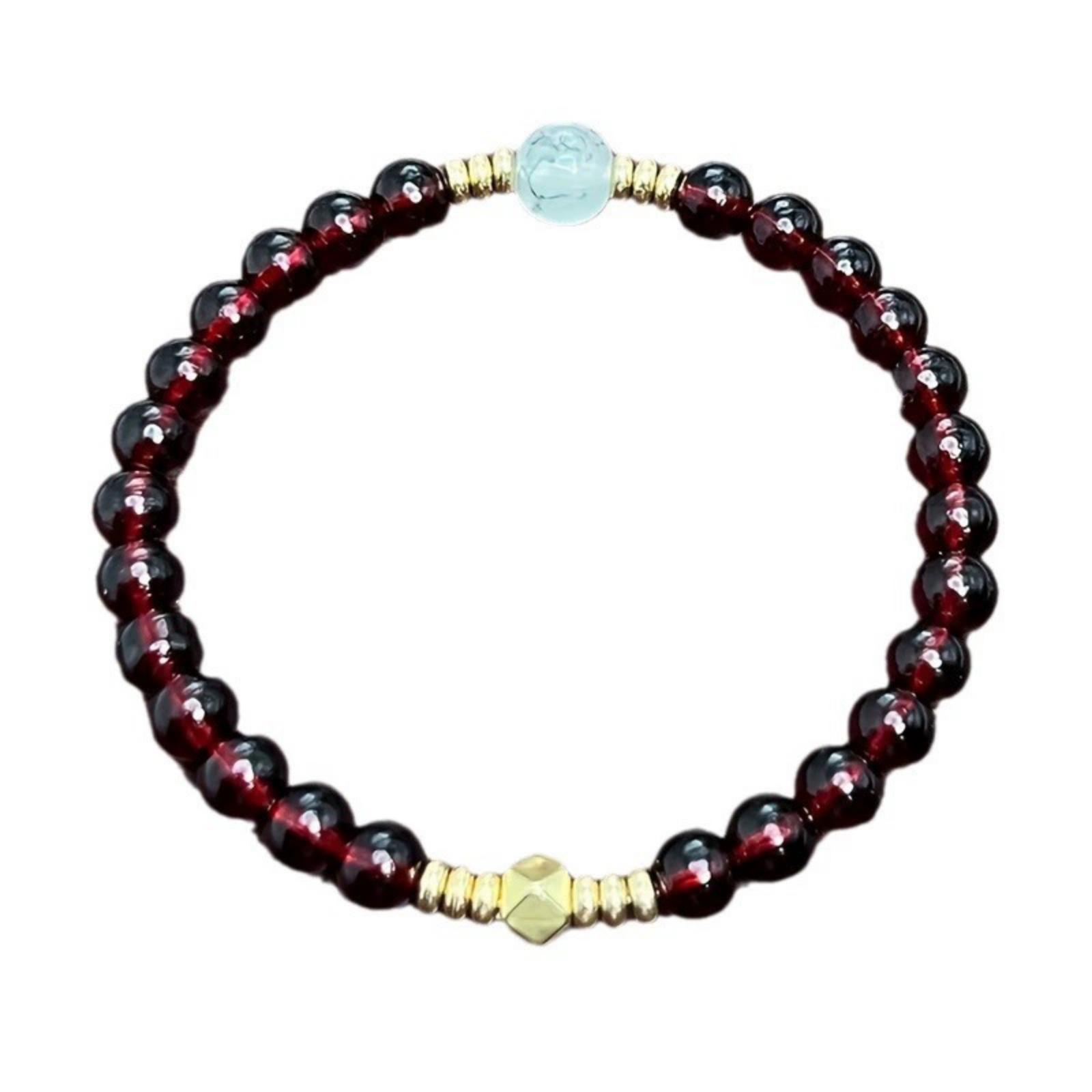 Красный Браслет Привлечение Богатства Браслет с Золотой Бусиной One Size