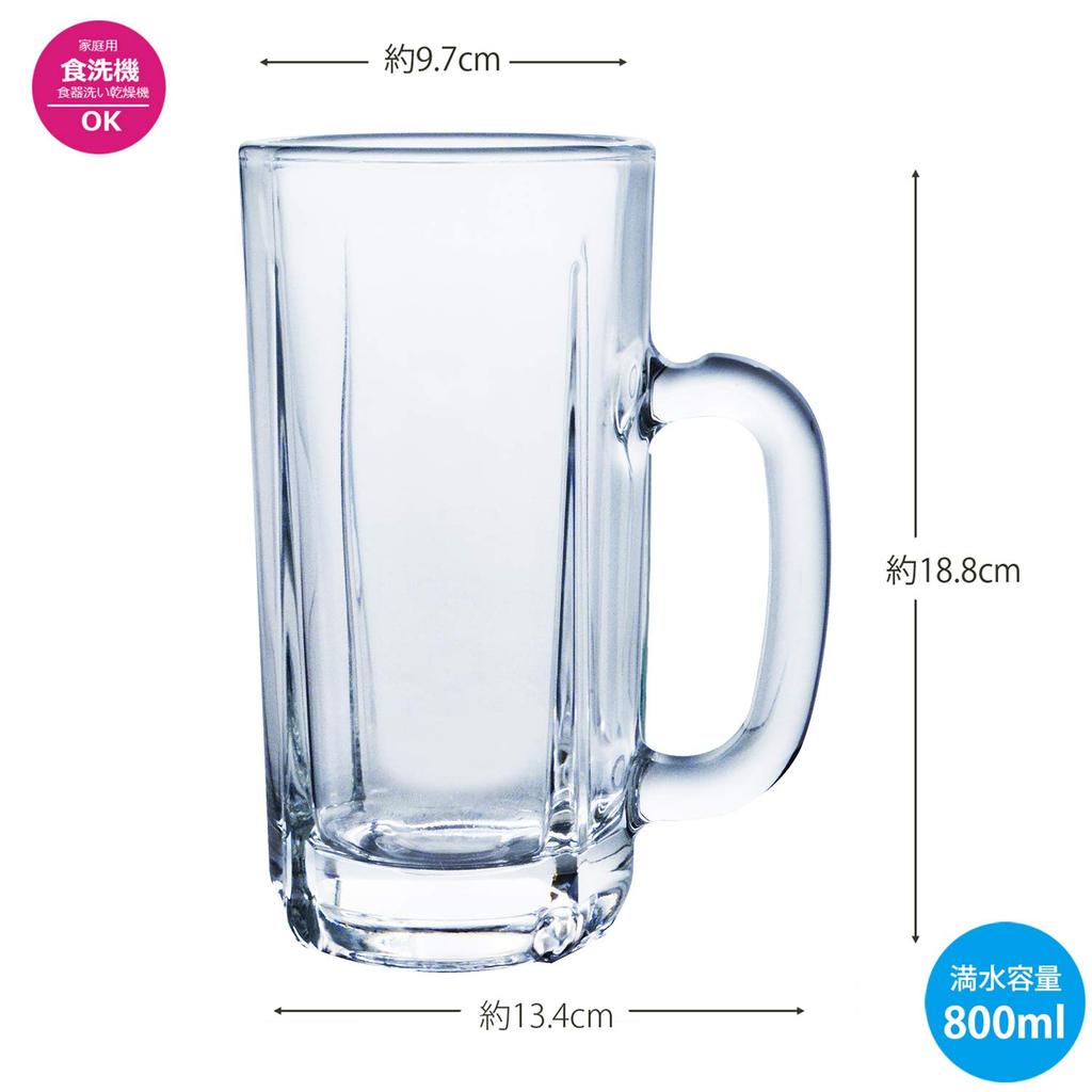 Toyo Sasaki Glass Beer Made in Dishwasher 55317 Clear Mug, 800ml, Japan, Safe,