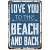 Blechschild Vintage Strand Liebe Metallposter Wandkunst Retro Küchen Dekoration