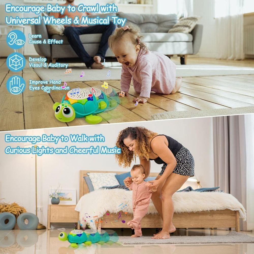 Plastic Musical Crawling Turtle Toys Simulation Musical Projector Turtle Toys Birthday Gift
