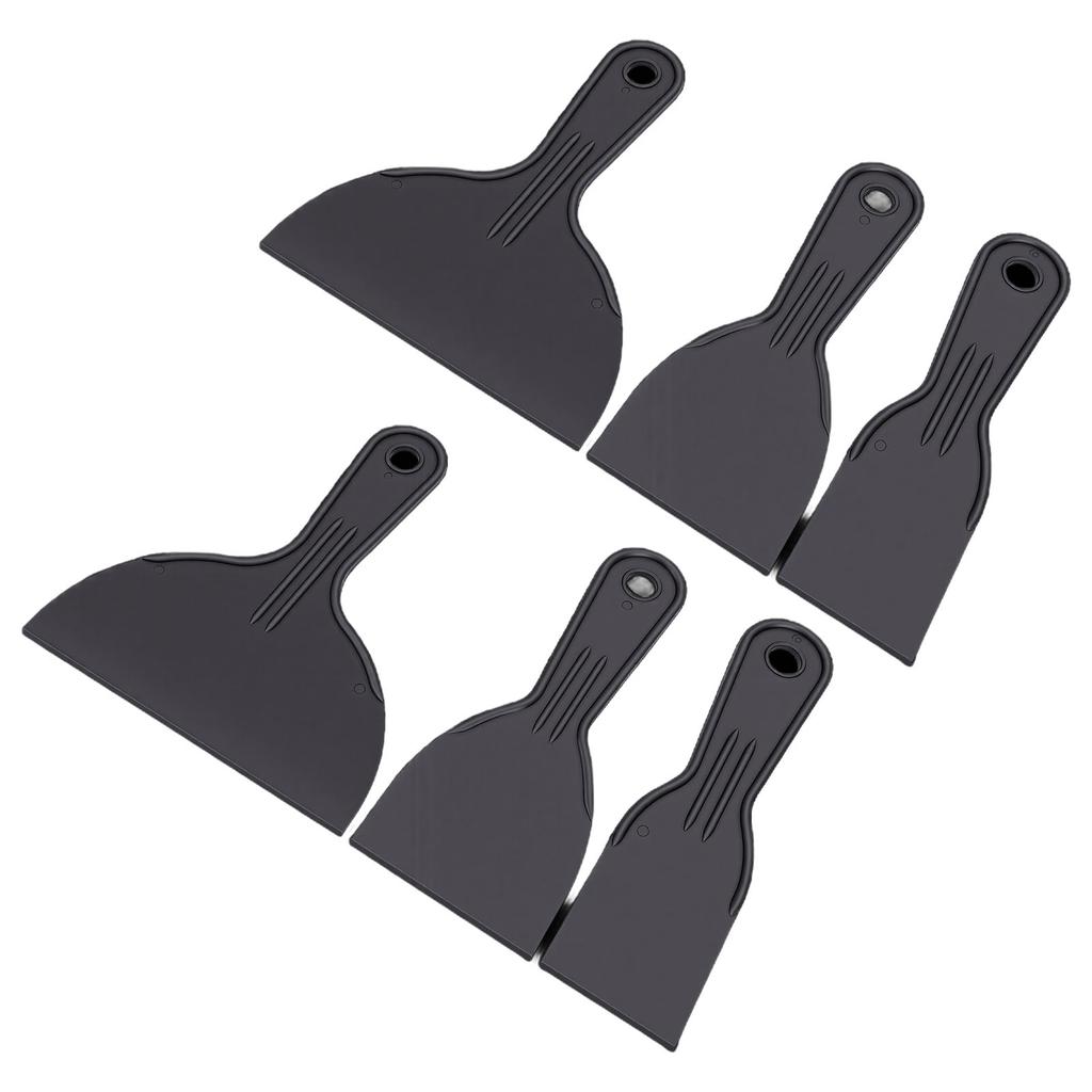 6PCS Paint Scraper Tools Plastic 2 3 6 Inch Wall Putty Scraper Spreader Tool for Drywall Repair Painting Patching
